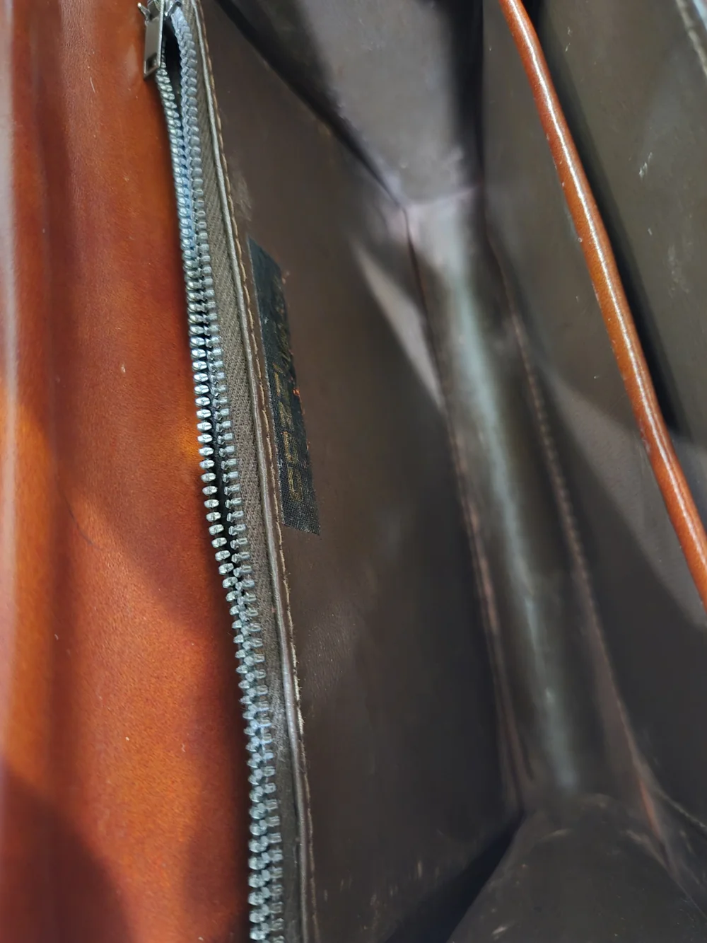 Structured Cognac Leather Top-Handle Tote